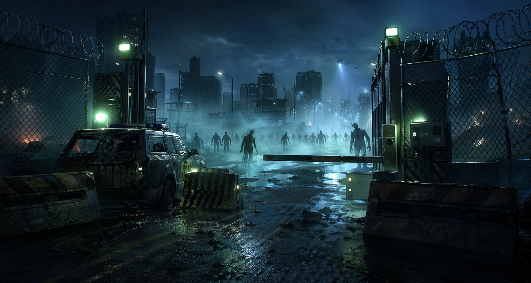 Hideg hangulatú zombi kitörés jelenet